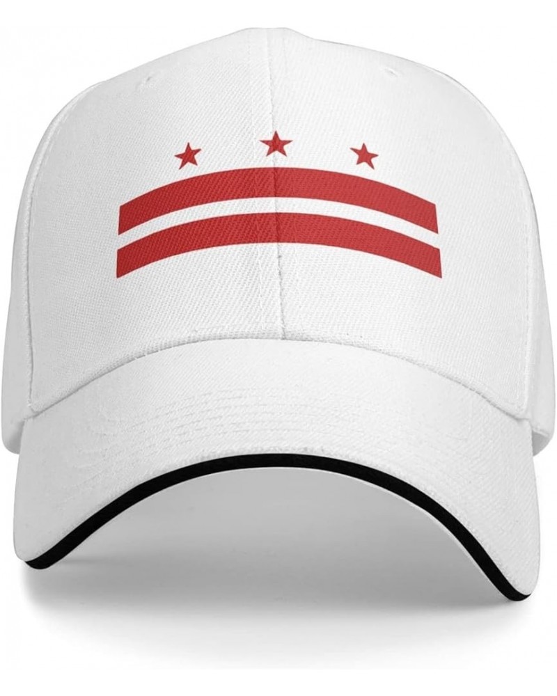 Patriotic State Flag of Washington D.C. Unisex Baseball Cap Fits Men Women Adjustable Dad Hat Sandwich Bill Cap White $14.37 ...