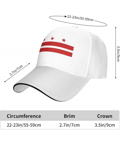 Patriotic State Flag of Washington D.C. Unisex Baseball Cap Fits Men Women Adjustable Dad Hat Sandwich Bill Cap White $14.37 ...