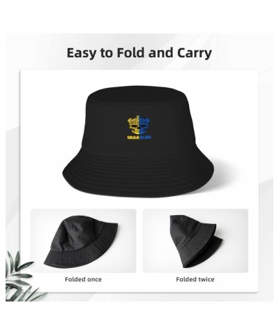 King Skull Ukrainian Flag Bucket Hats Double-Woven for Women Men Adult Fisherman's Hat Sun Cap Packable Outdoor Fisherman Hat...