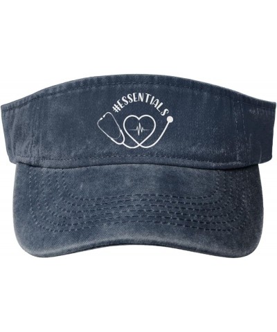 Essentials Sun Hat Sun Visor Hats for Women Men Baseball Cap Golf Hats Navy Blue $10.18 Visors