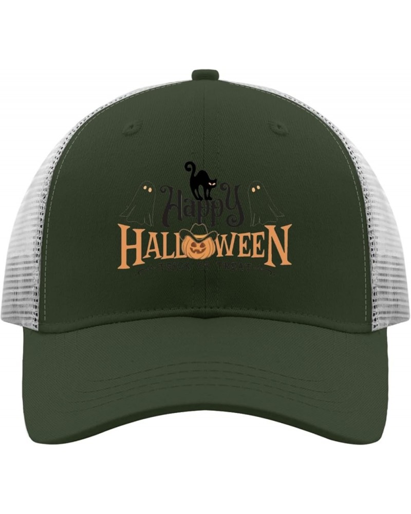 Halloween Pumpkin Trick Treat Ghost cat Sun hat Hunting hat Apricot Custom hat Gifts for Dad Golf Caps Army Green 2 $9.98 Sun...