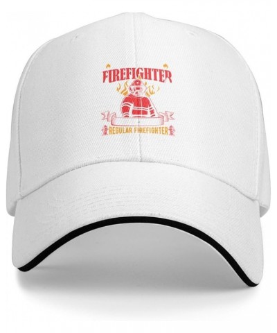 Proud Retired Firefighter Just Like A Regular Firefighter Baseball Cap Sandwich Brim Hats for Men Women Adjustable Caps White...