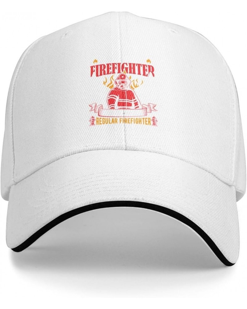 Proud Retired Firefighter Just Like A Regular Firefighter Baseball Cap Sandwich Brim Hats for Men Women Adjustable Caps White...