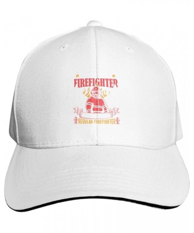 Proud Retired Firefighter Just Like A Regular Firefighter Baseball Cap Sandwich Brim Hats for Men Women Adjustable Caps White...