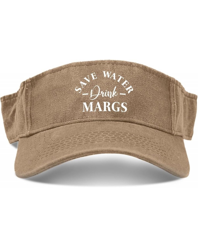 Save Water Drink Margs Hats Visor Hat for Women Visors Uv Protection Uv Protection Hat Pigment Khaki $10.99 Visors