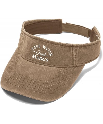 Save Water Drink Margs Hats Visor Hat for Women Visors Uv Protection Uv Protection Hat Pigment Khaki $10.99 Visors