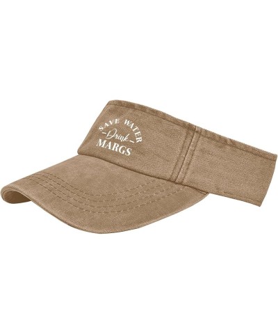 Save Water Drink Margs Hats Visor Hat for Women Visors Uv Protection Uv Protection Hat Pigment Khaki $10.99 Visors