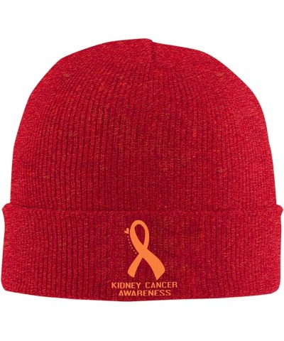 Kidney Cancer Awareness Cozy Knitted Hat for Winter - Warm Comfort Black Red $11.68 Skullies & Beanies