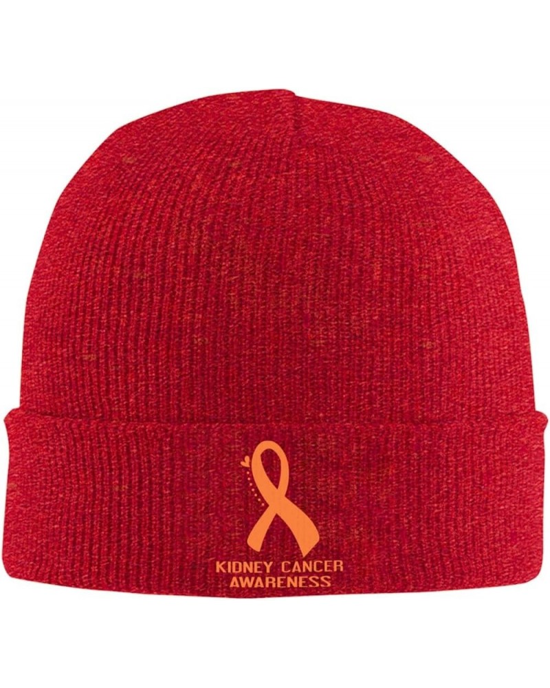 Kidney Cancer Awareness Cozy Knitted Hat for Winter - Warm Comfort Black Red $11.68 Skullies & Beanies