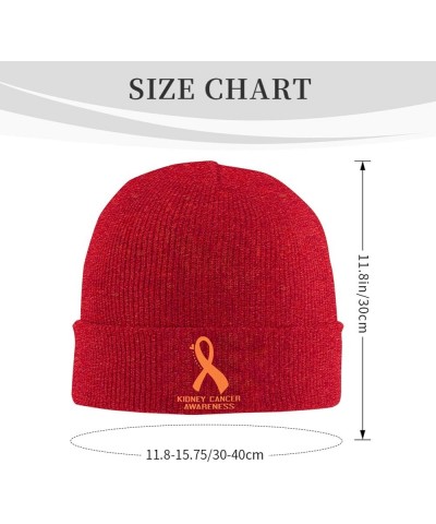 Kidney Cancer Awareness Cozy Knitted Hat for Winter - Warm Comfort Black Red $11.68 Skullies & Beanies