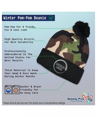 Pom Pom Beanies for Women Bowling Team Captain Embroidery Skull Cap Winter Hats for Men Acrylic 1 Size Camo Design Only $17.8...