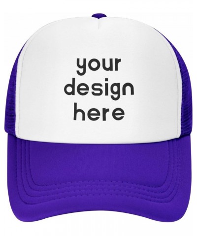 Custom Hats Design Your Own Text Name Image Photo Trucker Hats Purple $6.94 Baseball Caps