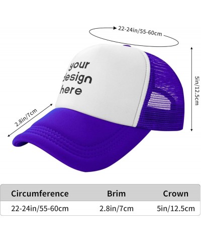 Custom Hats Design Your Own Text Name Image Photo Trucker Hats Purple $6.94 Baseball Caps