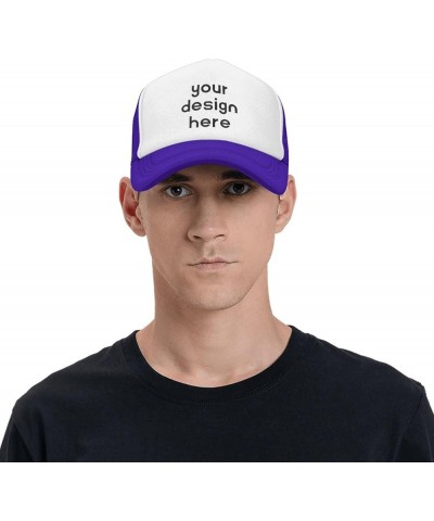 Custom Hats Design Your Own Text Name Image Photo Trucker Hats Purple $6.94 Baseball Caps