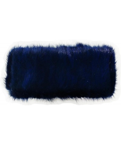 Real Mink Fur 23'' Knitted Headband/Neck Warmer Navy Stripes $39.10 Cold Weather Headbands