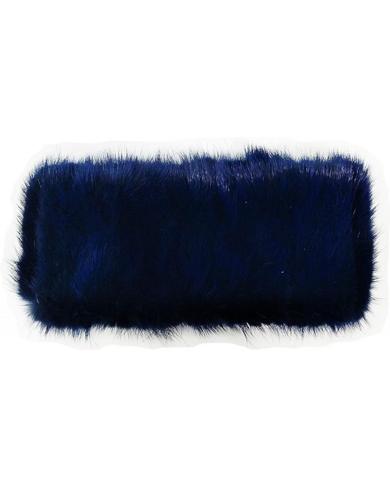 Real Mink Fur 23'' Knitted Headband/Neck Warmer Navy Stripes $39.10 Cold Weather Headbands