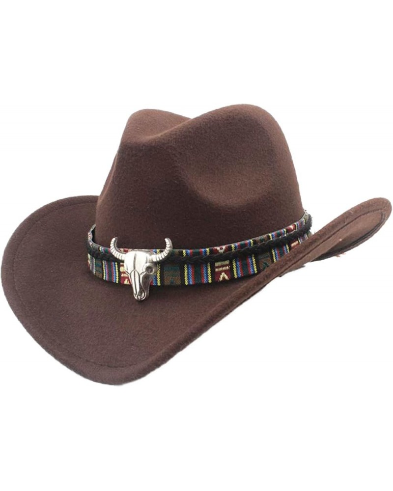 Fedora Hats for Men Ethnic Style Western Cowboy Hat Women's Wool Jazz Woolen Cloth Outdoor for Summer Winter Coffee $23.54 Fe...