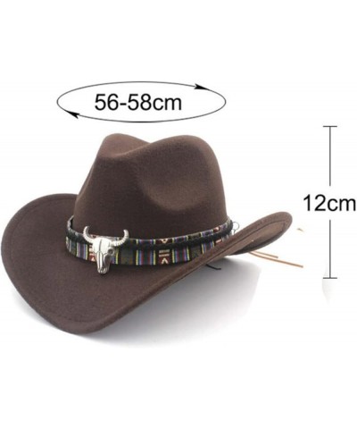 Fedora Hats for Men Ethnic Style Western Cowboy Hat Women's Wool Jazz Woolen Cloth Outdoor for Summer Winter Coffee $23.54 Fe...