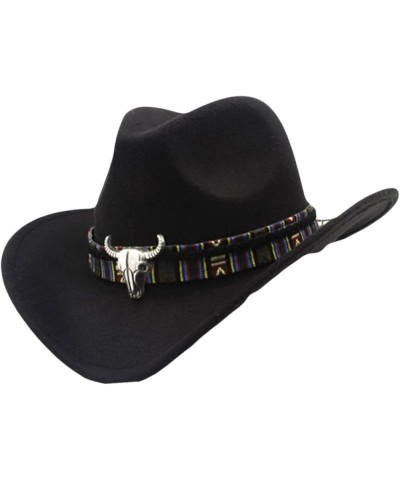 Fedora Hats for Men Ethnic Style Western Cowboy Hat Women's Wool Jazz Woolen Cloth Outdoor for Summer Winter Coffee $23.54 Fe...