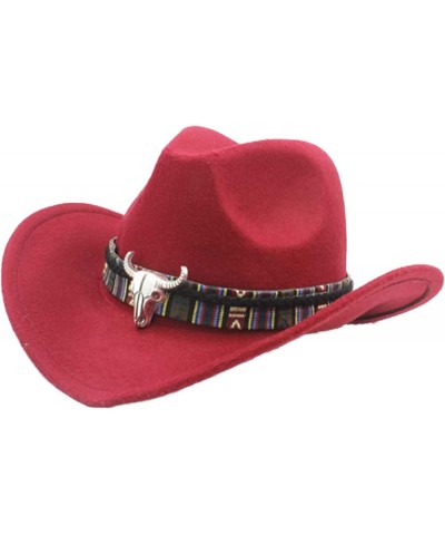 Fedora Hats for Men Ethnic Style Western Cowboy Hat Women's Wool Jazz Woolen Cloth Outdoor for Summer Winter Coffee $23.54 Fe...