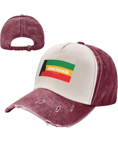 Juneteenth Day Freedom 1865 Hat for Men Women Baseball Cap Stylish Casquette Adjustable Dad Hats Dark Red $10.92 Baseball Caps