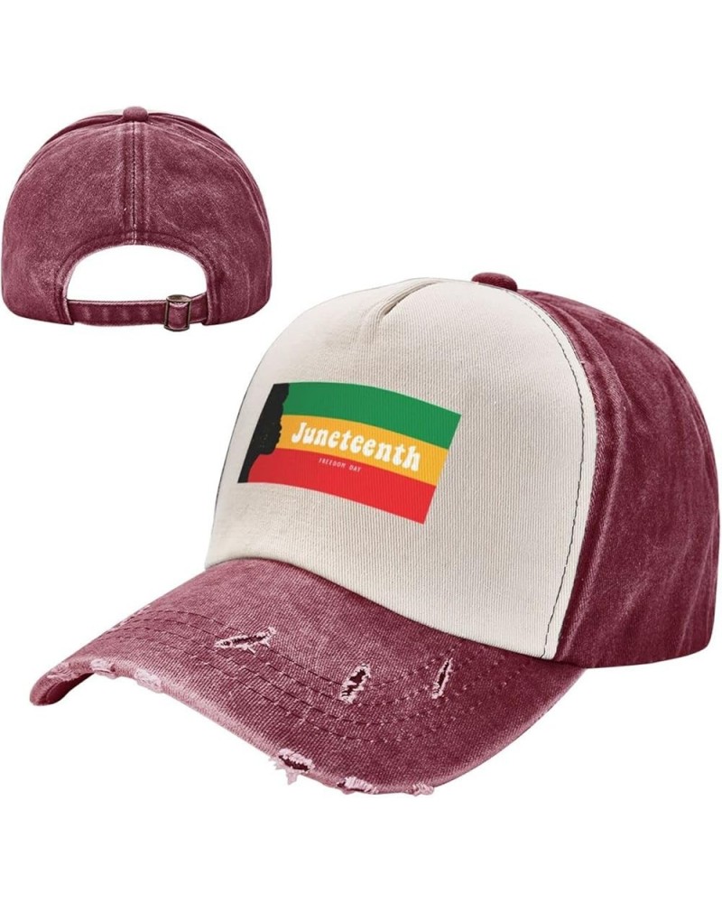 Juneteenth Day Freedom 1865 Hat for Men Women Baseball Cap Stylish Casquette Adjustable Dad Hats Dark Red $10.92 Baseball Caps