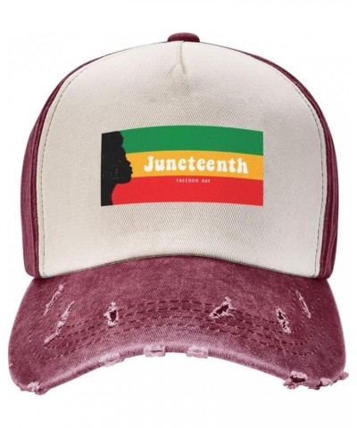 Juneteenth Day Freedom 1865 Hat for Men Women Baseball Cap Stylish Casquette Adjustable Dad Hats Dark Red $10.92 Baseball Caps