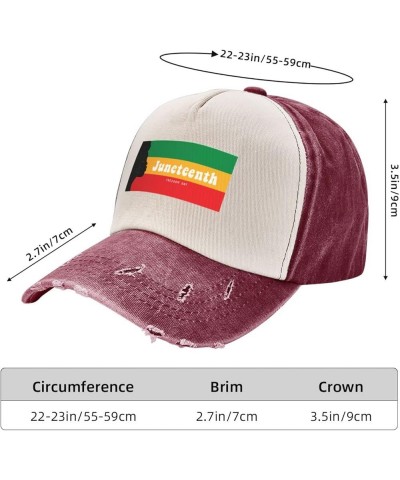 Juneteenth Day Freedom 1865 Hat for Men Women Baseball Cap Stylish Casquette Adjustable Dad Hats Dark Red $10.92 Baseball Caps