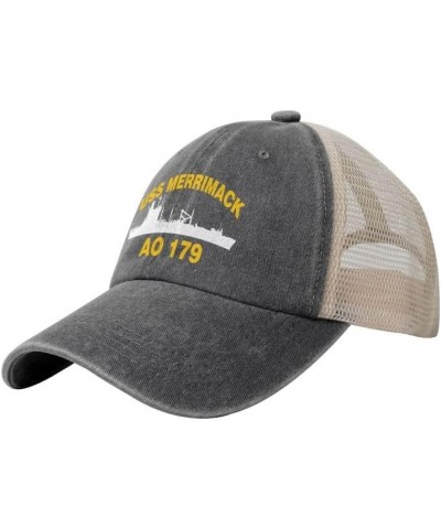 USS Merrimack AO 179 Flag Baseball Caps-Denim Hats Cowboy Knit hat Fisherman's hat Deep Heather $13.16 Baseball Caps