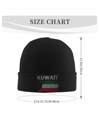 Vintage Kuwait Flag Crafted Comfort Premium Yarn Beanies for All Seasons Black $11.51 Skullies & Beanies