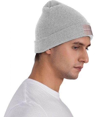 Red White Checkered Trendy Adult Knitted Hat,Unisex Beanie Cap,Perfect Casual Hat for All Occasions $14.20 Skullies & Beanies