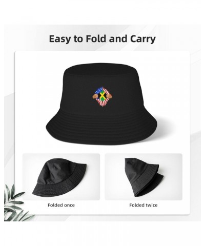 Hand Tear Flag of Jamaica Bucket Hat for Men Women Summer Bucket Hats Outdoor Vacation Beach Travel Fishing Cap Black $9.96 B...