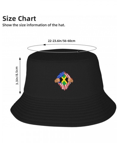 Hand Tear Flag of Jamaica Bucket Hat for Men Women Summer Bucket Hats Outdoor Vacation Beach Travel Fishing Cap Black $9.96 B...