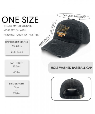 Total Solar Eclipse USA Hats for Mens Washed Distressed Baseball Caps Soft Washed Ball Cap Quick Dry, Allblack $10.78 Basebal...