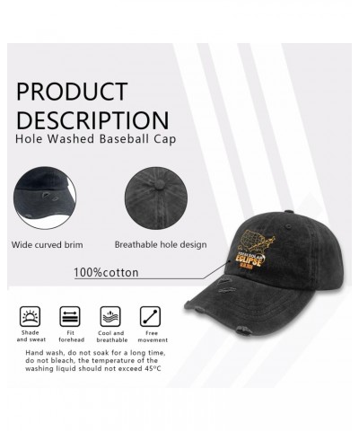 Total Solar Eclipse USA Hats for Mens Washed Distressed Baseball Caps Soft Washed Ball Cap Quick Dry, Allblack $10.78 Basebal...