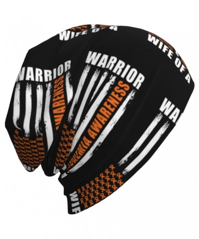 Wife of A Warrior Leukemia Support Squad Chic Knit Beanies: Cozy Skull Caps for Winter Warmth at Home & Outdoors!31 Black $10...