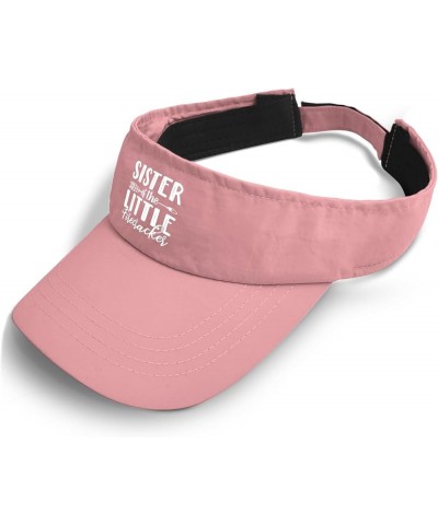 Sister of The Little Firecracker Hats Sun Visor Hat for Adult Visor Hats Packable Running Cap Pink $11.01 Visors