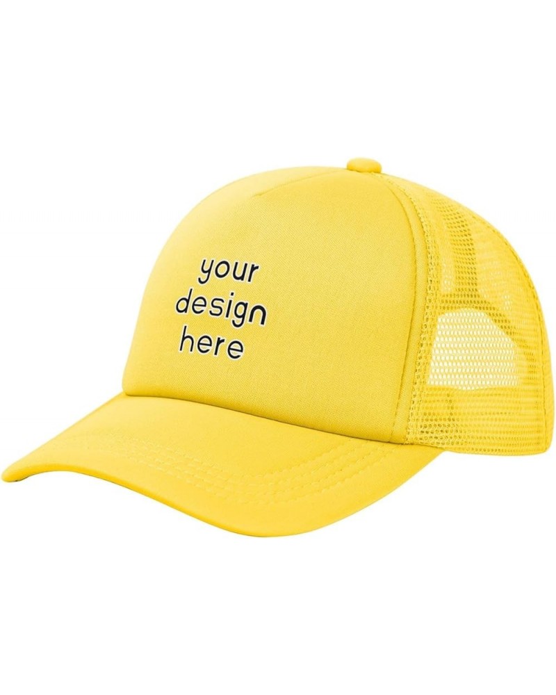 Custom Hats for Men Design Your Own Text Photo Logo Personalized Hats Yellow $7.22 Baseball Caps