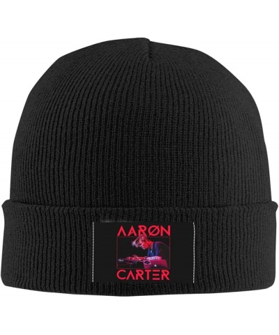 Aaron Music Carter Knit Hat Cap Beanie Warm Knitted Woolen Hats Fashionable Adults Stretch Black Black $11.64 Skullies & Beanies