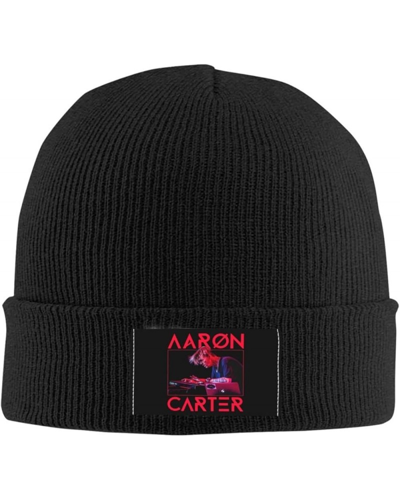 Aaron Music Carter Knit Hat Cap Beanie Warm Knitted Woolen Hats Fashionable Adults Stretch Black Black $11.64 Skullies & Beanies