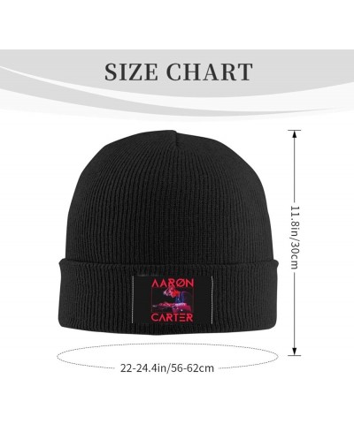 Aaron Music Carter Knit Hat Cap Beanie Warm Knitted Woolen Hats Fashionable Adults Stretch Black Black $11.64 Skullies & Beanies