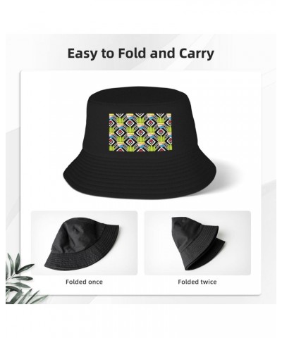 Cactus Pattern Seamless Figure Bucket Hat for Women Men Bucket Hats Summer Sun Hats Beach Travel Fishing Golf Cap Black $10.0...