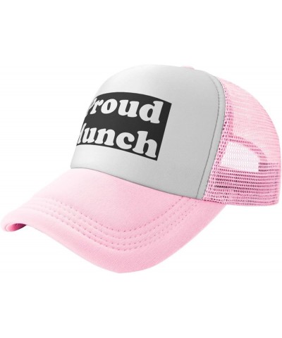 Proud Munch Baseball Cap for Men Women Adjustable Mesh Trucker Hat Pink $10.65 Baseball Caps