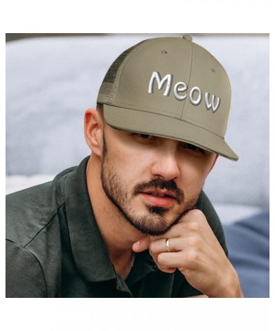 Trucker Hat Baseball Cap Meow Cats Cotton Dad Hats for Men & Women Dark Grey Black $17.39 Baseball Caps