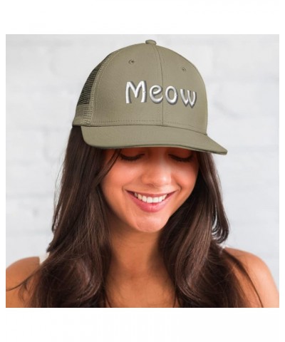 Trucker Hat Baseball Cap Meow Cats Cotton Dad Hats for Men & Women Dark Grey Black $17.39 Baseball Caps