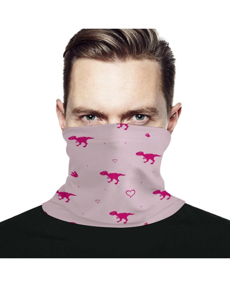 Dinosaur T Rex Face Mask Unisex Neck Gaiter Seamless Face Cover Scarf Bandanas with Drawstring for Cycling Hiking $13.67 Scarves