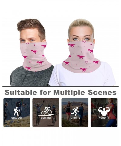 Dinosaur T Rex Face Mask Unisex Neck Gaiter Seamless Face Cover Scarf Bandanas with Drawstring for Cycling Hiking $13.67 Scarves