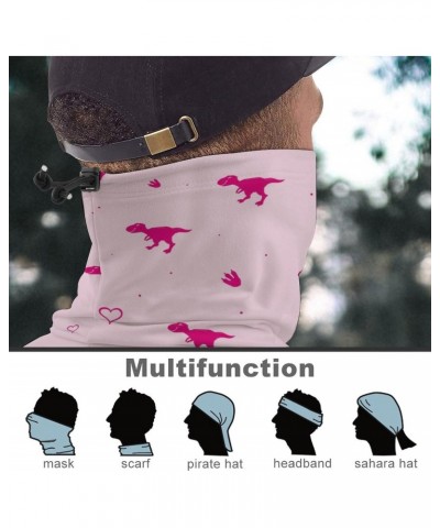 Dinosaur T Rex Face Mask Unisex Neck Gaiter Seamless Face Cover Scarf Bandanas with Drawstring for Cycling Hiking $13.67 Scarves