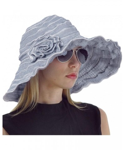 Women Folding Vintage Outdoor Sun Hats for Beach Garden Travelling UV Protection Gs013-blue $13.67 Sun Hats