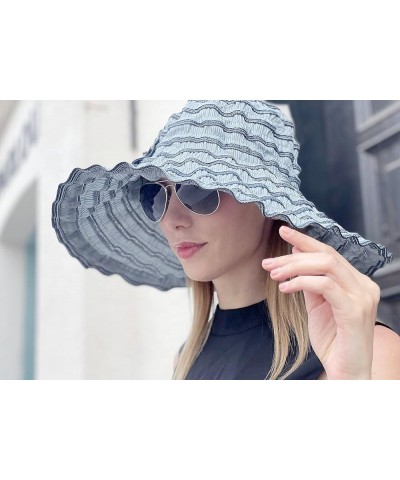 Women Folding Vintage Outdoor Sun Hats for Beach Garden Travelling UV Protection Gs013-blue $13.67 Sun Hats